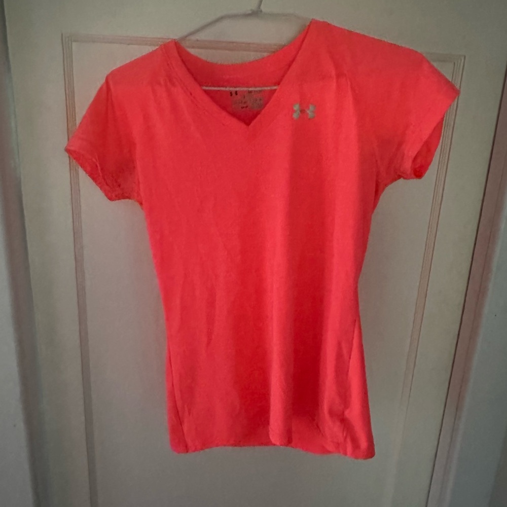 Under Armour Orange Pink Fitted Short Sleeve Tee